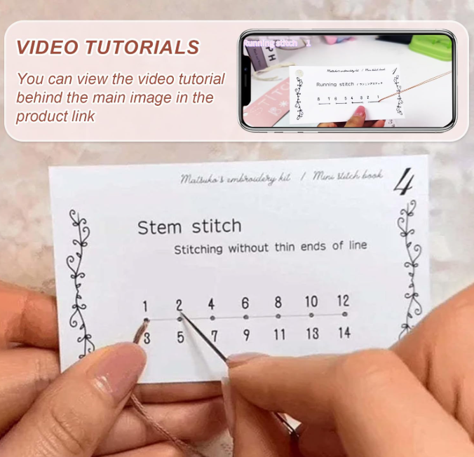 Creative Mini Sewing Handbook (suitable for beginners) Embroidery Stitch Guide Learn a variety of stitches