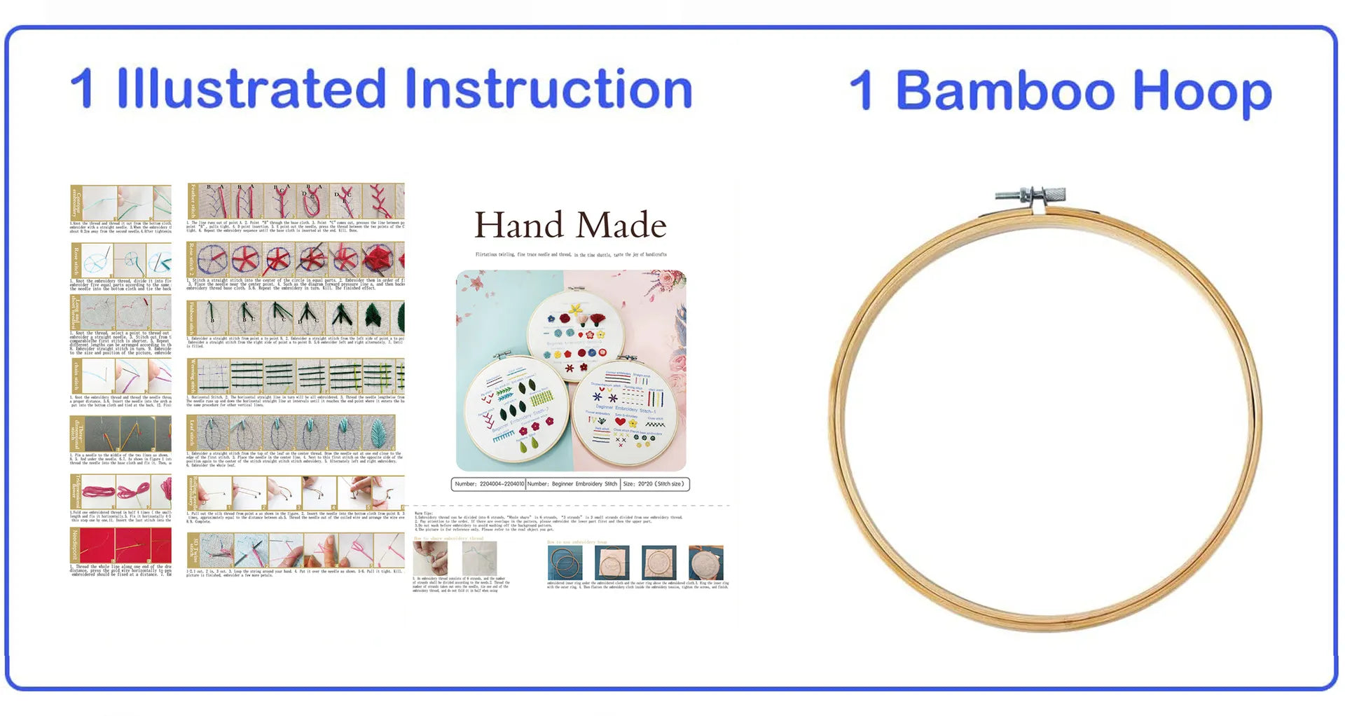 Basic Embroidery Practice Basic 3-piece Set: Beginner Practice Kit
