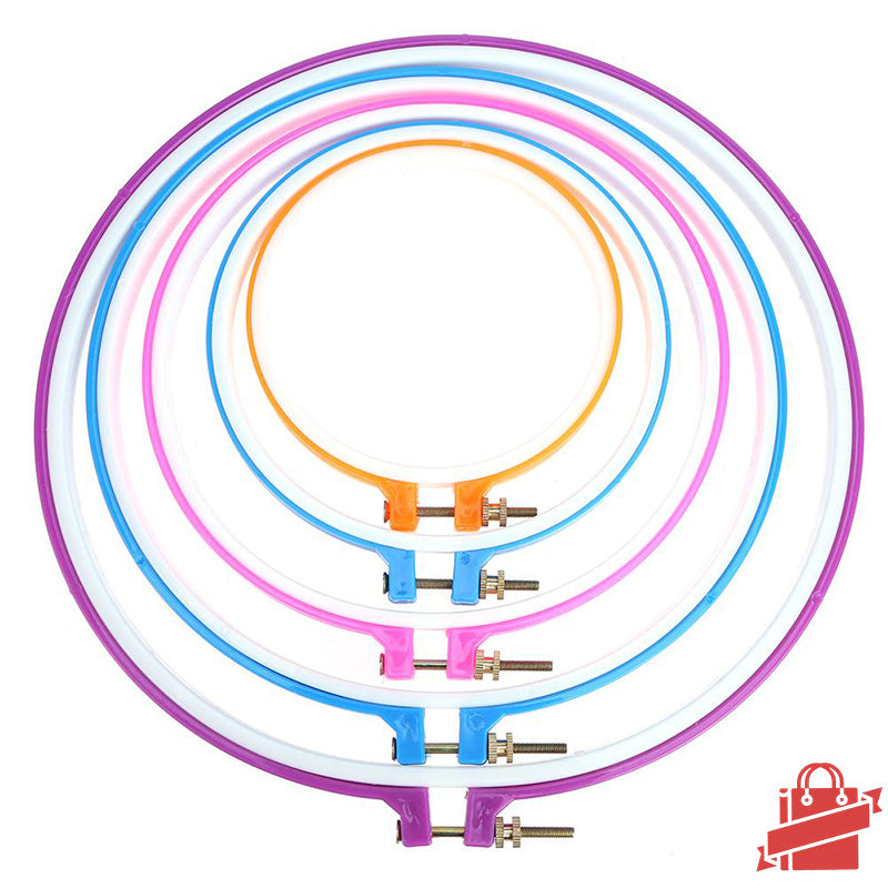 FunHandMade - EasyStitch Plastic Embroidery Hoop Set - 5 Sizes