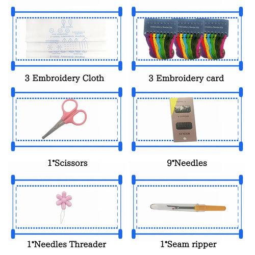 Basic Embroidery Practice Basic 3-piece Set: Beginner Practice Kit