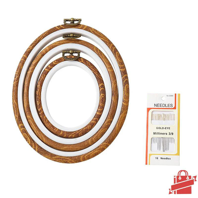 FunHandMade - Faux Wood Embroidery Hoop Sets: Perfect for Your Crafting Needs!
