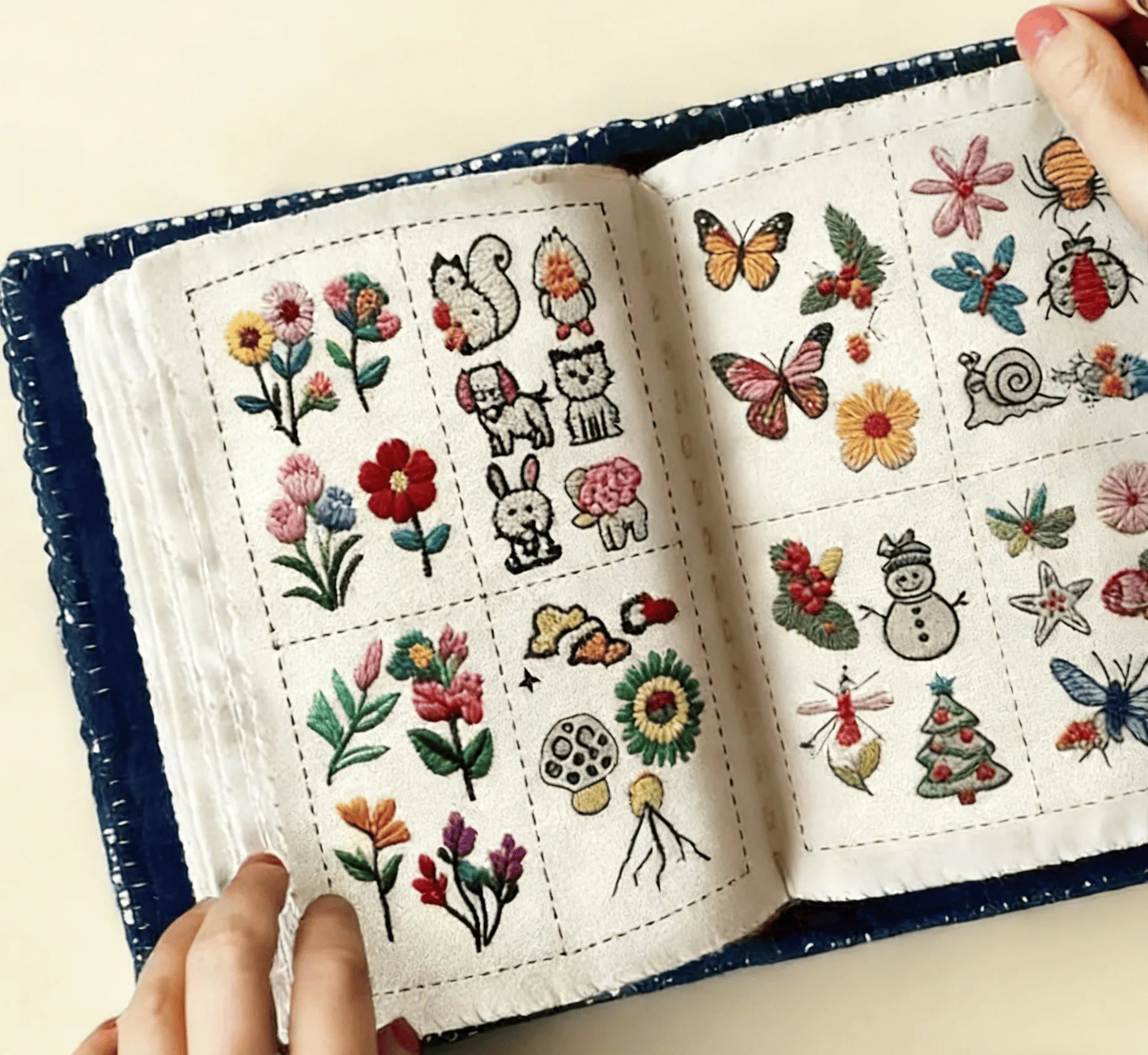 Embroidery Beginner Stitch Book - Easy Stitch Practice | Creative Sewing Needlework | Gift For Handmade Starter