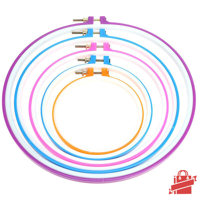 FunHandMade - EasyStitch Plastic Embroidery Hoop Set - 5 Sizes