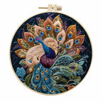 DIY Peacock Embroidery Kit with 15cm Hoop