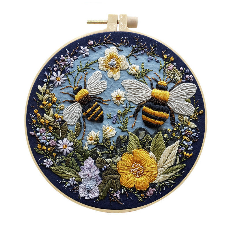 DIY Embroidery Kit Handmade Bee for Beginners Creative Needlework