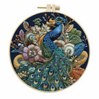 DIY Peacock Embroidery Kit with 15cm Hoop