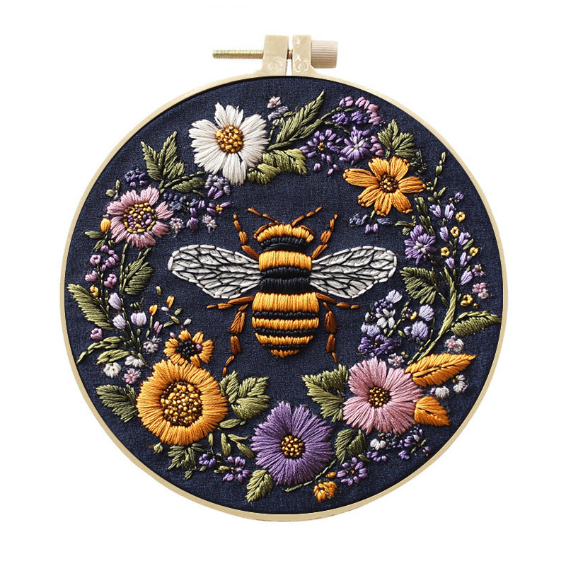DIY Embroidery Kit Handmade Bee for Beginners Creative Needlework