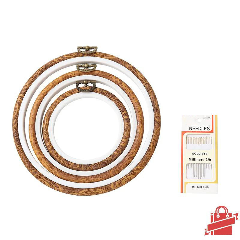 FunHandMade - Faux Wood Embroidery Hoop Sets: Perfect for Your Crafting Needs!