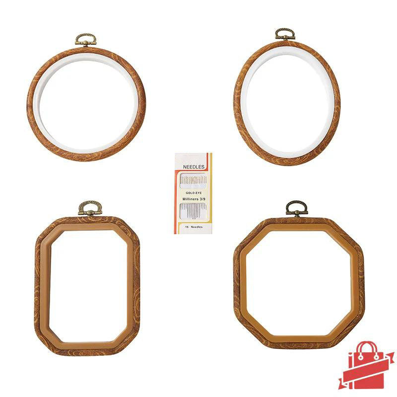 FunHandMade - Faux Wood Embroidery Hoop Sets: Perfect for Your Crafting Needs!